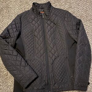 Small Black Weatherproof Quilted Zip Up Jacket